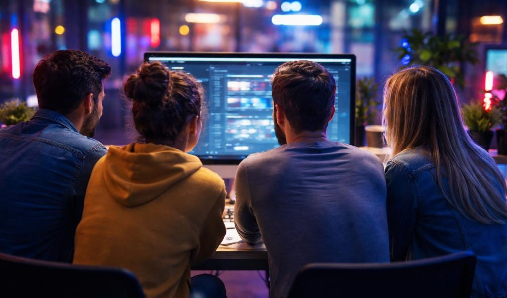 personnes-assises-ecran-interface-led