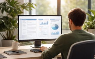 personne-ordinateur-bureau-plantes-fenetre