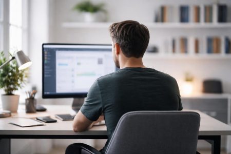 personne-bureau-ordinateur-environnement-minimaliste