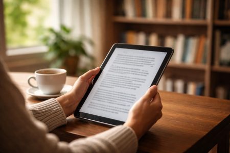 personne-cafe-tablette-bibliotheque