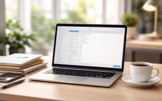 bureau-moderne-ordinateur-cafe-enveloppes