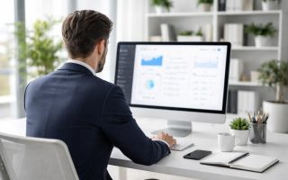 professionnel-bureau-ordinateur-plantes-etageres