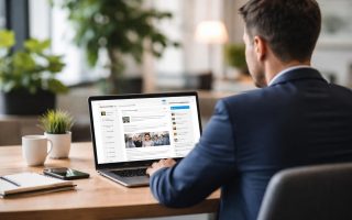 bureau-moderne-ordinateur-linkedin-plantes